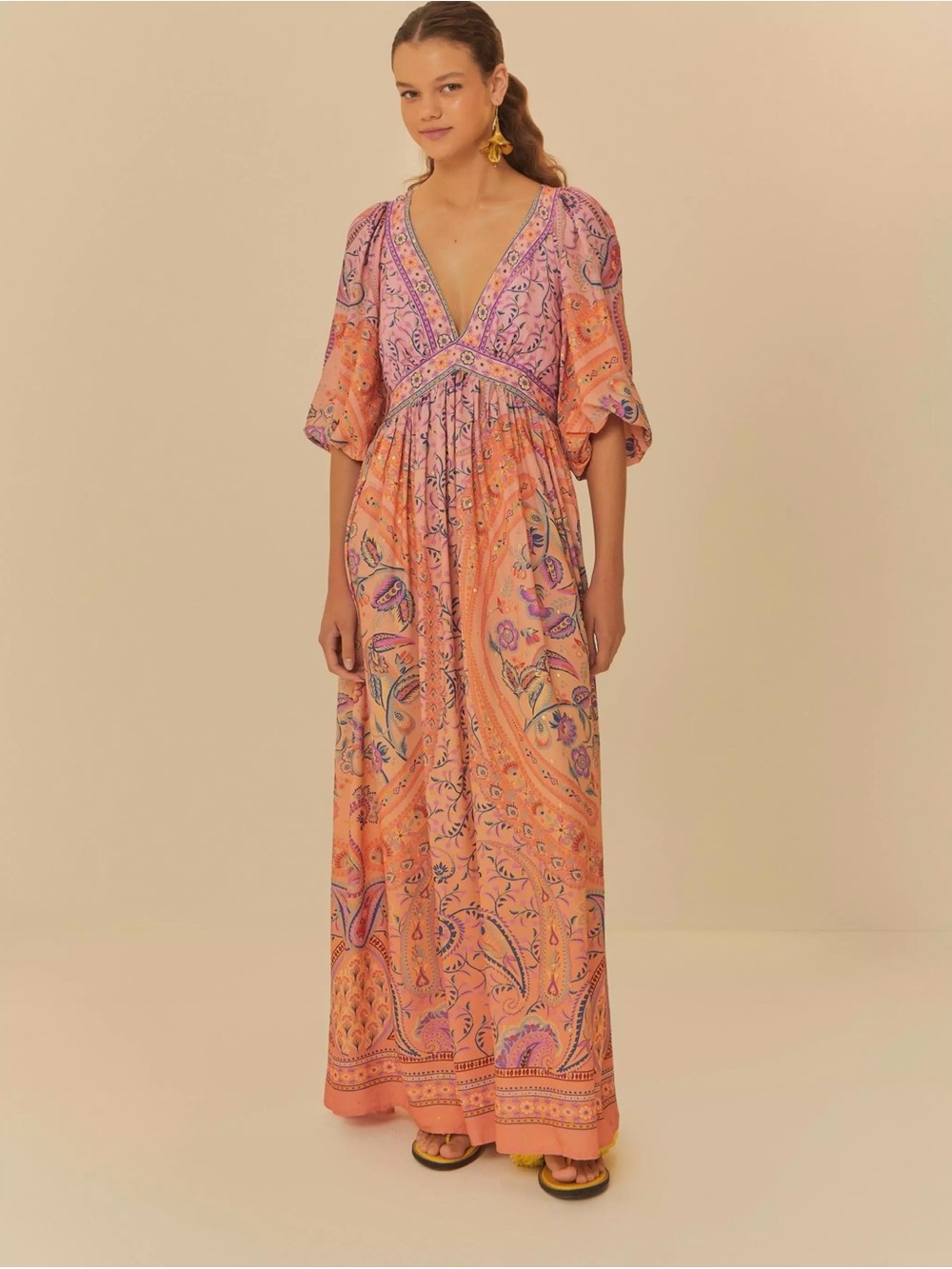 FARM Rio Pink Mystical Paisley Maxi Dress